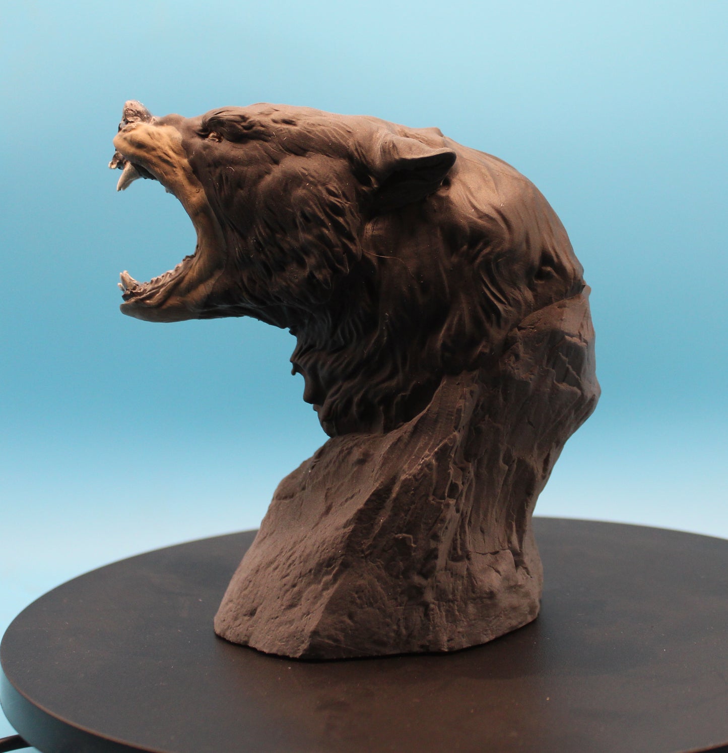 The Spirit of the Wild – Hand-Painted Black Bear Bust