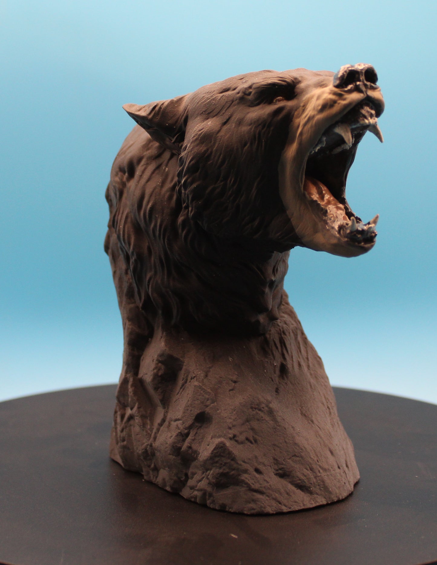 The Spirit of the Wild – Hand-Painted Black Bear Bust